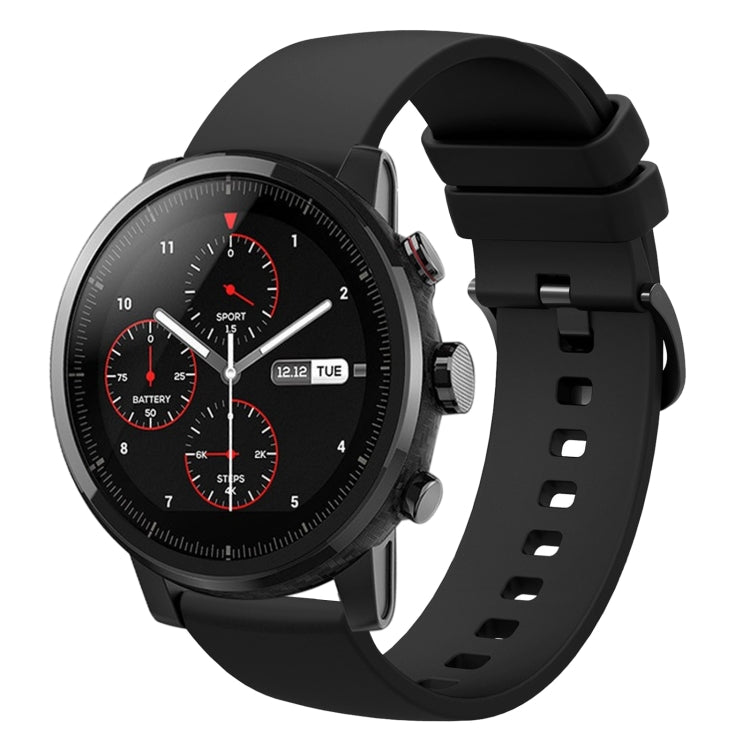 22mm Solid Color Soft Silicone Watch Band, For Amazfit 2 Stratos