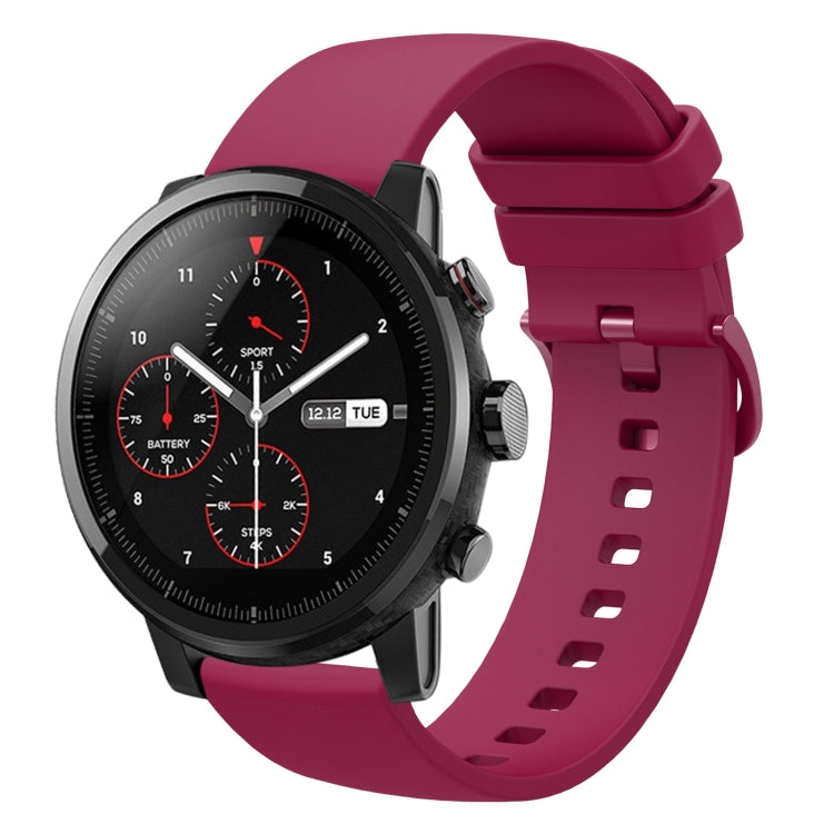 22mm Solid Color Soft Silicone Watch Band, For Amazfit 2 Stratos