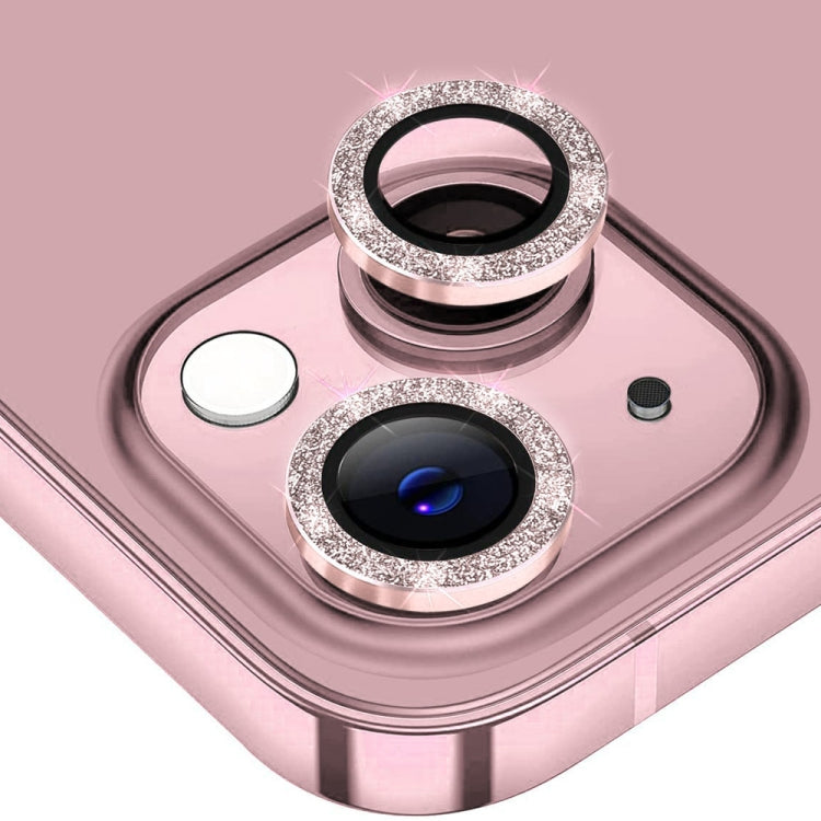 ENKAY Glitter Rear Lens Aluminium Alloy Tempered Glass Film For iPhone 14 / 14 Max, For iPhone 14 / 14 Plus