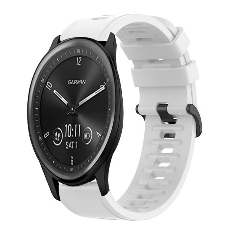 20mm Solid Color Soft Silicone Watch Band, For Garmin Vivomove Sport, For Garmin Venu 2 Plus, For Garmin Approach S40, For Garmin Forerunner 158