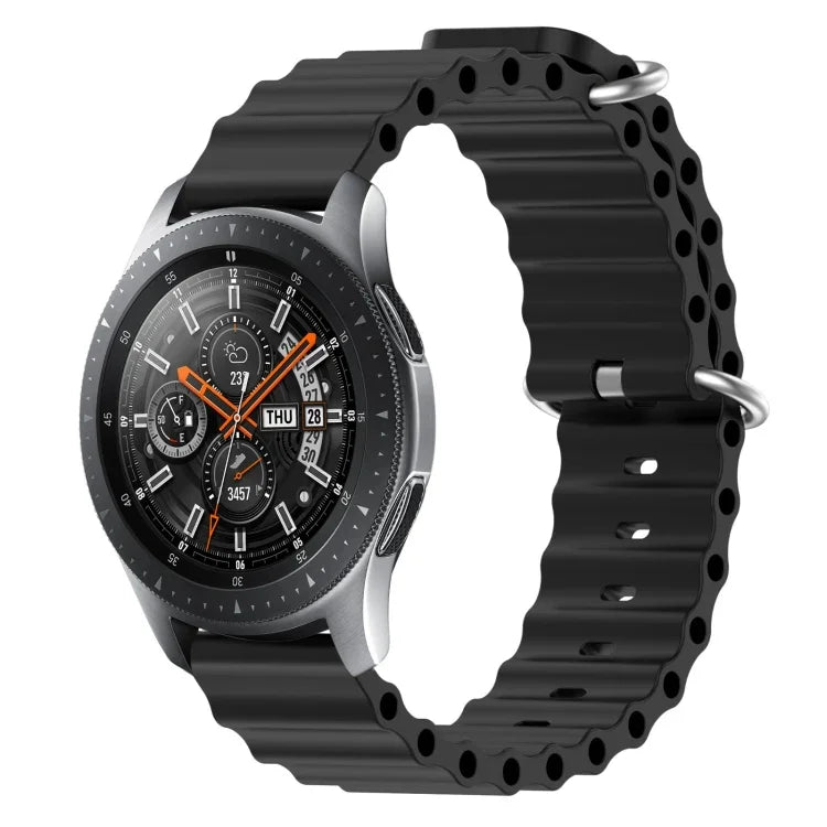 22mm Ocean Style Silicone Solid Color Watch Band, For Samsung Galaxy Watch3 45mm, For Samsung Galaxy Watch 46mm, For Samsung Gear S3 Classic, For Samsung Gear S3 Frontier