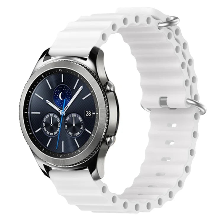 22mm Ocean Style Silicone Solid Color Watch Band, For Samsung Galaxy Watch3 45mm, For Samsung Galaxy Watch 46mm, For Samsung Gear S3 Classic, For Samsung Gear S3 Frontier