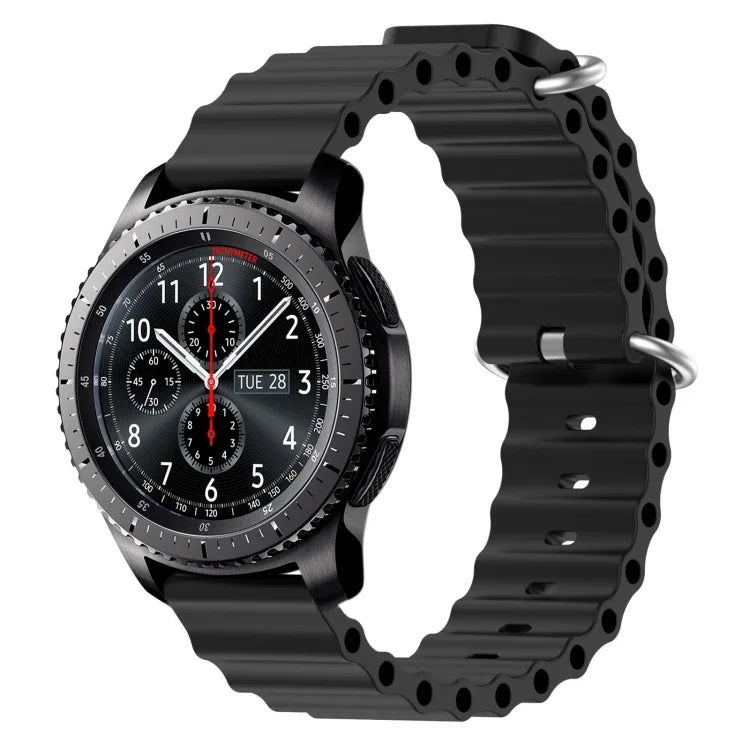 22mm Ocean Style Silicone Solid Color Watch Band, For Samsung Galaxy Watch3 45mm, For Samsung Galaxy Watch 46mm, For Samsung Gear S3 Classic, For Samsung Gear S3 Frontier