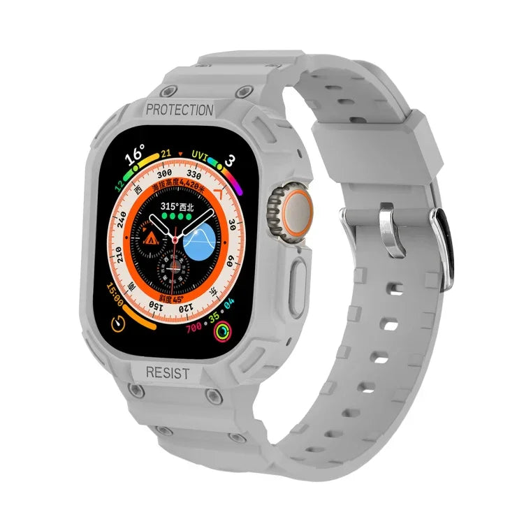 For Apple Watch Ultra 3 / 2 / 1 49mm JUNSUNMAY Integrated TPU Case Adjustable Elastic Watch Band