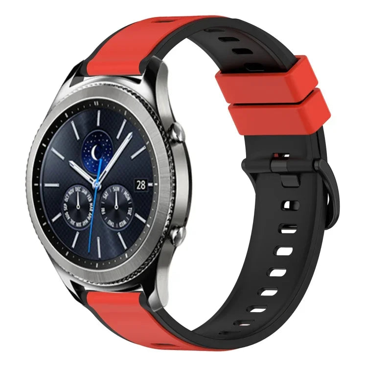 22mm Two-Color Silicone Watch Band, For Samsung Galaxy Watch3 45mm, For Samsung Galaxy Watch 46mm, For Samsung Gear S3 Classic, For Samsung Gear S3 Frontier