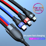 40W 5A USB to Micro USB + USB-C / Type-C + 8 Pin Fast Charging Cable, Cable Length: 2m, 2m