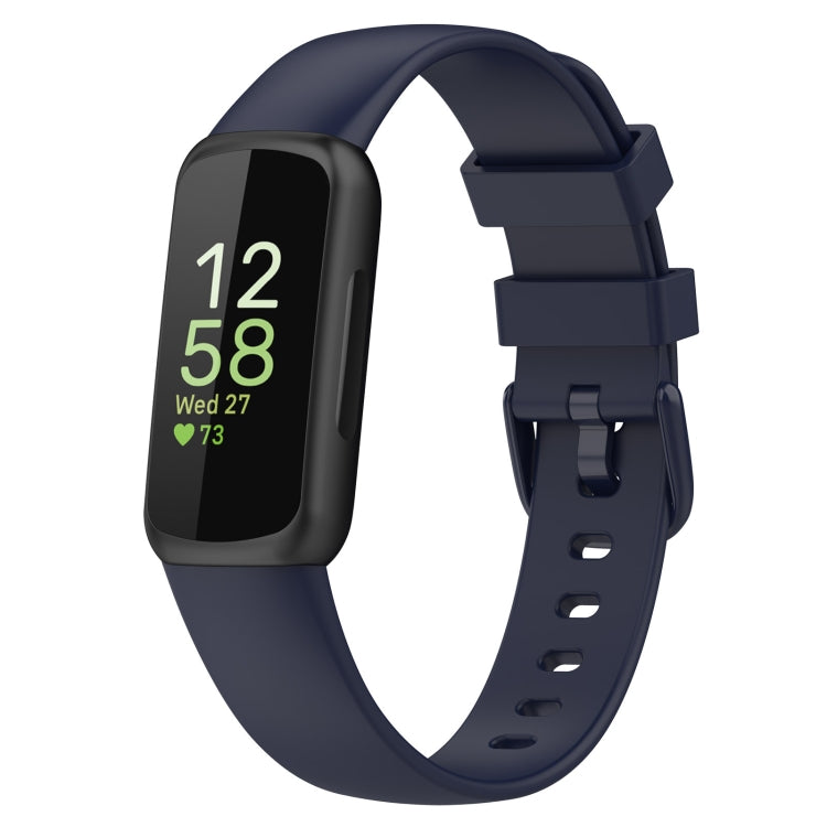 For Fitbit Inspire 3 Solid Color Silicone Watch Band, L, S