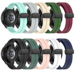 20mm Solid Color Magnetic Clasp Silicone Watch Band, For Amazfit Pop