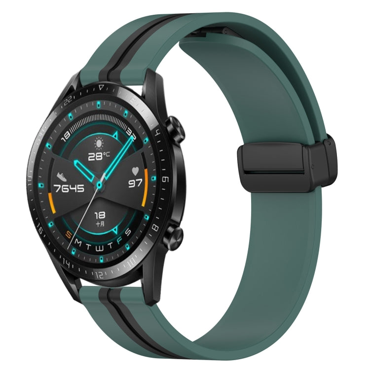 22mm Folding Magnetic Clasp Silicone Watch Band, For Huawei Watch 3 Pro, For Huawei GT2 Pro, For Huawei Watch GT 2E, For Huawei GT2 46mm
