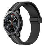 22mm Folding Magnetic Clasp Silicone Watch Band, For Samsung Galaxy Watch3 45mm, For Samsung Galaxy Watch 46mm, For Samsung Gear S3 Classic, For Samsung Gear S3 Frontier