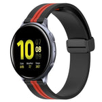 20mm Folding Magnetic Clasp Silicone Watch Band, For Samsung Galaxy Watch Active 2 40mm, For Samsung Galaxy Watch Active 2 44mm, For Samsung Galaxy Watch 42mm
