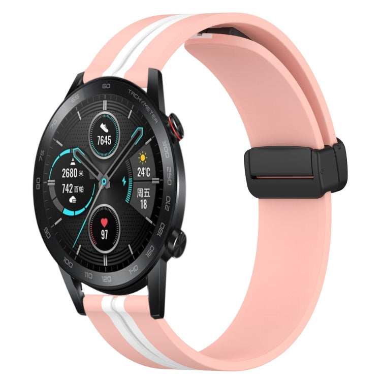 20mm Folding Magnetic Clasp Silicone Watch Band, For Honor Watch ES, For Honor MagicWatch2 42mm