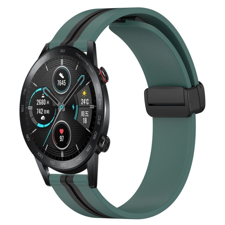 20mm Folding Magnetic Clasp Silicone Watch Band, For Honor Watch ES, For Honor MagicWatch2 42mm