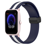 20mm Folding Magnetic Clasp Silicone Watch Band, For Amazfit GTS, For Amazfit GTR 42mm, For Amazfit Pop Pro, For Amazfit Pop
