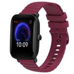 20mm Wavy Dot Pattern Solid Color Silicone Watch Band, For Amazfit Pop