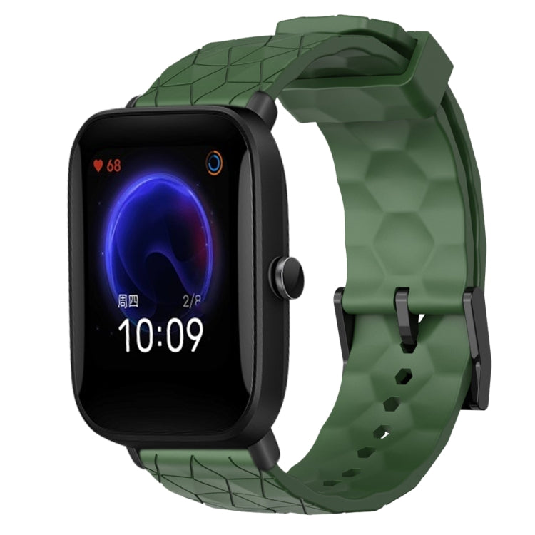 20mm Football Pattern Solid Color Silicone Watch Band, For Amazfit Pop
