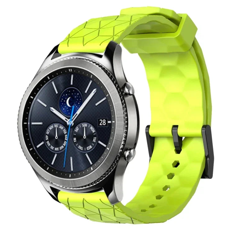 22mm Football Pattern Solid Color Silicone Watch Band, For Samsung Galaxy Watch3 45mm, For Samsung Galaxy Watch 46mm, For Samsung Gear S3 Classic, For Samsung Gear S3 Frontier