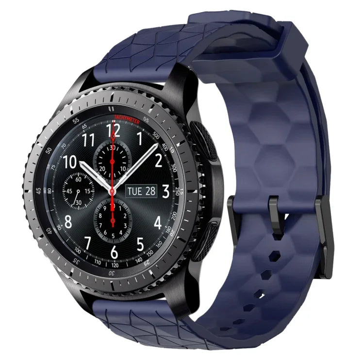 22mm Football Pattern Solid Color Silicone Watch Band, For Samsung Galaxy Watch3 45mm, For Samsung Galaxy Watch 46mm, For Samsung Gear S3 Classic, For Samsung Gear S3 Frontier