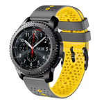 22mm Perforated Two-Color Silicone Watch Band, For Samsung Galaxy Watch3 45mm, For Samsung Galaxy Watch 46mm, For Samsung Gear S3 Classic, For Samsung Gear S3 Frontier
