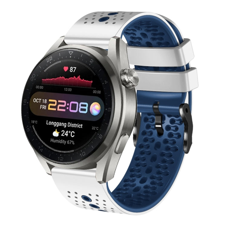 22mm Perforated Two-Color Silicone Watch Band, For Huawei Watch 3 Pro New