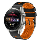 22mm Perforated Two-Color Silicone Watch Band, For Huawei Watch 3 Pro New
