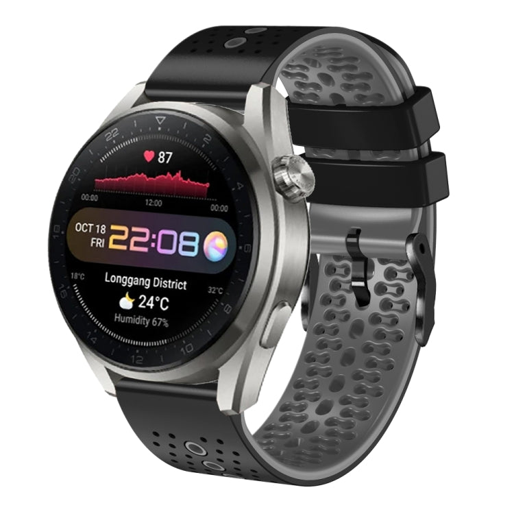 22mm Perforated Two-Color Silicone Watch Band, For Huawei Watch 3 Pro New