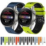 22mm Perforated Two-Color Silicone Watch Band, For Huawei Watch 3 Pro New