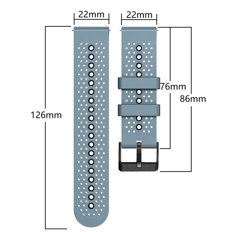 22mm Perforated Two-Color Silicone Watch Band, For Huawei Watch 3 Pro New