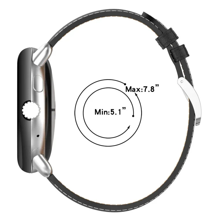 Leather Embossed Sewing Watch Band, For Google Pixel Watch 4 / 3 / 2 / 1 41mm