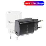 PD11 Mini Single Port PD3.0 USB-C / Type-C 20W Fast Charger for iPhone / iPad Series, EU Plug, EU Plug