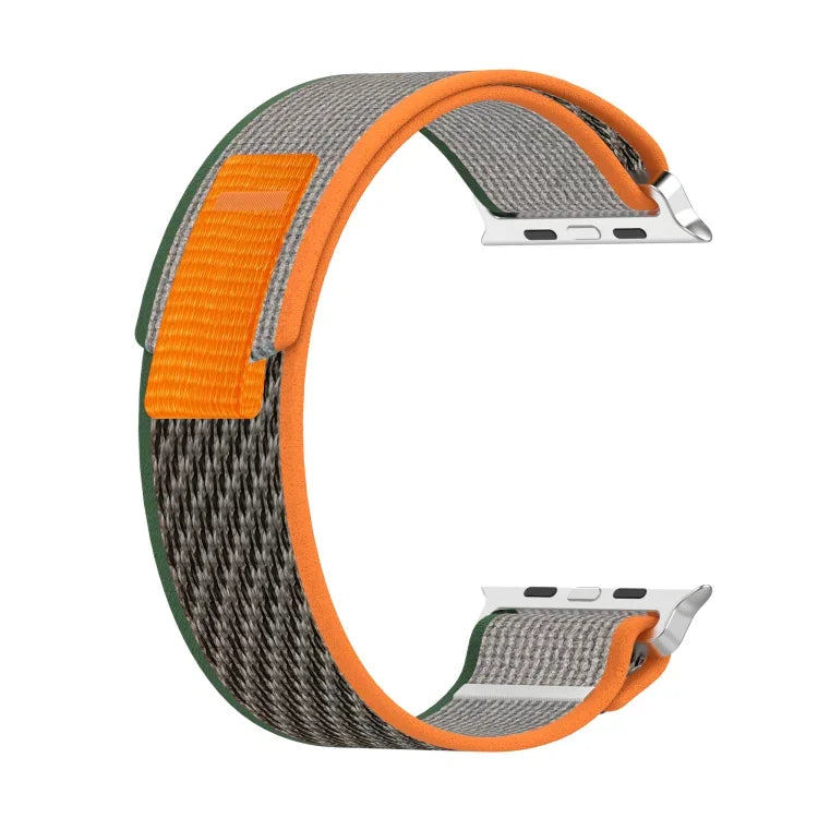 Double Color Nylon Hook and Loop Fastener Watch Band, For Apple Watch Ultra 49mm, For Apple Watch Series 8&7 45mm/SE 2&6&SE&5&4 44mm, For Apple Watch Series 8&7 41mm/SE 2&6&SE&5&4 40mm