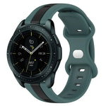 20mm Butterfly Buckle Two-Color Silicone Watch Band, For Samsung Galaxy Watch Active 2 44mm, For Samsung Galaxy Watch 42mm