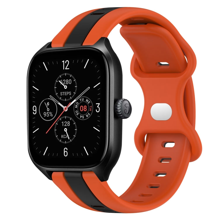 20mm Butterfly Buckle Two-Color Silicone Watch Band, For Amazfit GTS 4, For Amazfit GTS 3, For Amazfit GTS 2E, For Amazfit GTS 2 Mini