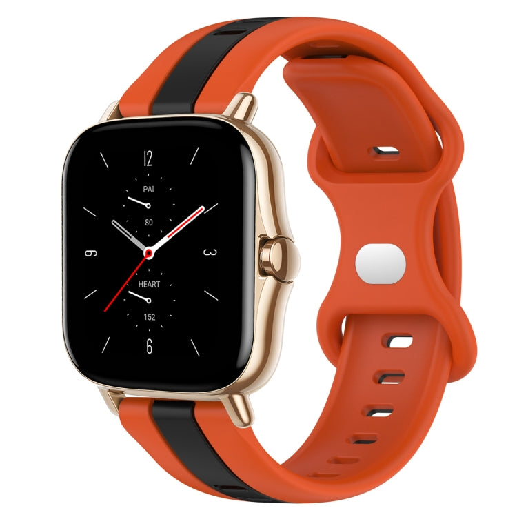 20mm Butterfly Buckle Two-Color Silicone Watch Band, For Amazfit GTS 2, For Amazfit GTS, For Amazfit GTR 42mm, For Amazfit Pop Pro