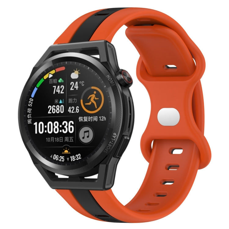 20mm Butterfly Buckle Two-Color Silicone Watch Band, For Huawei Watch GT Runner, For Huawei Watch 3 Pro, For Huawei Watch 3, For Huawei GT2 Pro