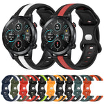 20mm Butterfly Buckle Two-Color Silicone Watch Band, For Honor Magic Watch 2 46mm