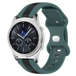 22mm Butterfly Buckle Two-Color Silicone Watch Band, For Samsung Galaxy Watch3 45mm, For Samsung Galaxy Watch 46mm, For Samsung Gear S3 Classic, For Samsung Gear S3 Frontier