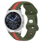 22mm Butterfly Buckle Two-Color Silicone Watch Band, For Samsung Galaxy Watch3 45mm, For Samsung Galaxy Watch 46mm, For Samsung Gear S3 Classic, For Samsung Gear S3 Frontier