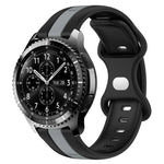 22mm Butterfly Buckle Two-Color Silicone Watch Band, For Samsung Galaxy Watch3 45mm, For Samsung Galaxy Watch 46mm, For Samsung Gear S3 Classic, For Samsung Gear S3 Frontier