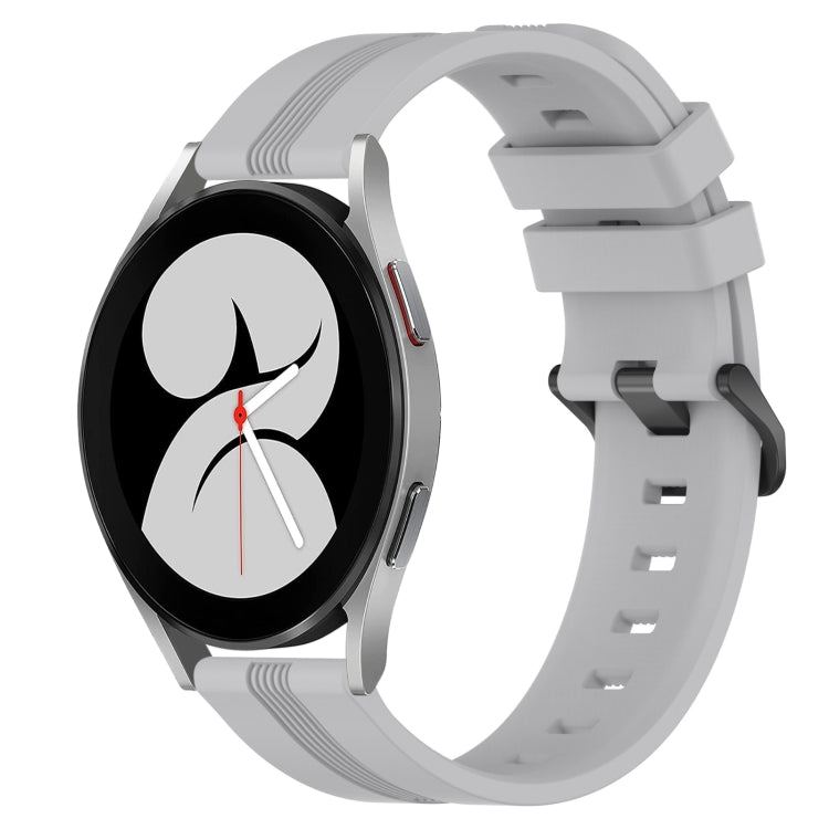 20mm Concave Striped Slicone Watch Band, For Samsung Galaxy Watch4 44mm, For Samsung Galaxy Watch4 40mm, For Samsung  Galaxy Watch 4 Classic 42mm, For Samsung  Galaxy Watch 4 Classic 46mm