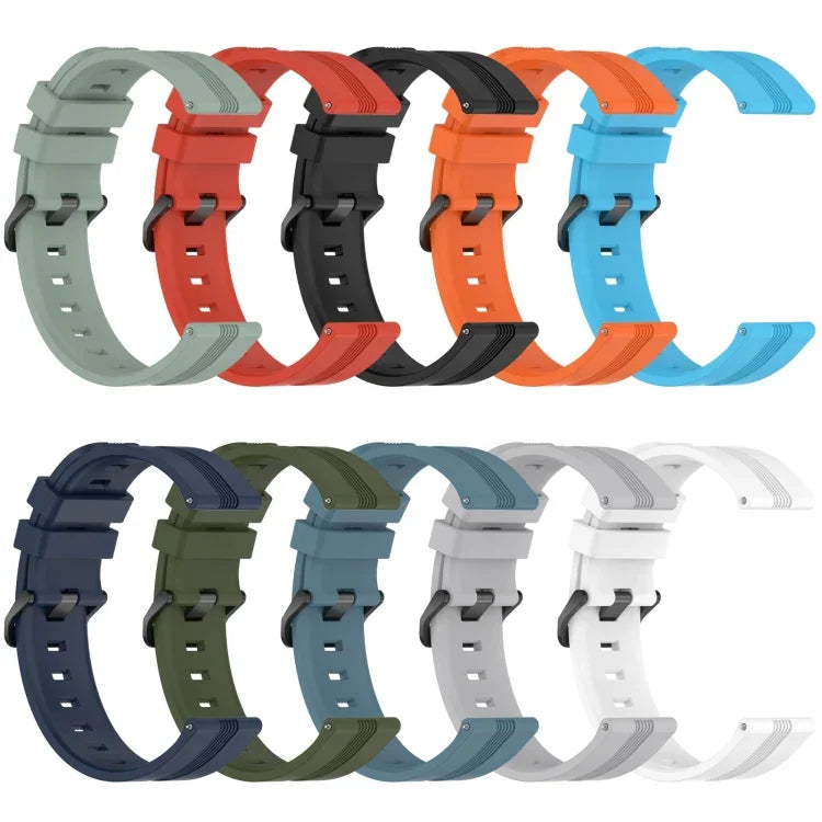 20mm Concave Striped Slicone Watch Band, For Samsung Galaxy Watch 6 40mm, For Samsung Galaxy Watch 6 Classic 43mm