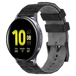 20mm Football Pattern Two-Color Silicone Watch Band, For Samsung Galaxy Watch Active 2 44mm, For Samsung Galaxy Watch 42mm