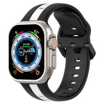 Two-Color Loop Buckle Silicone Watch Band, For Apple Watch Ultra 49mm, For Apple Watch Series 8&7 45mm, For Apple Watch Series 8&7 41mm