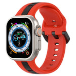 Two-Color Loop Buckle Silicone Watch Band, For Apple Watch Ultra 49mm, For Apple Watch Series 8&7 45mm, For Apple Watch Series 8&7 41mm