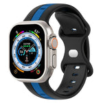 Butterfly Buckle Two-Color Silicone Watch Band, For Apple Watch Ultra 49mm, For Apple Watch Series 8&7 45mm, For Apple Watch Series 8&7 41mm