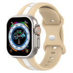 Butterfly Buckle Two-Color Silicone Watch Band, For Apple Watch Ultra 49mm, For Apple Watch Series 8&7 45mm, For Apple Watch Series 8&7 41mm