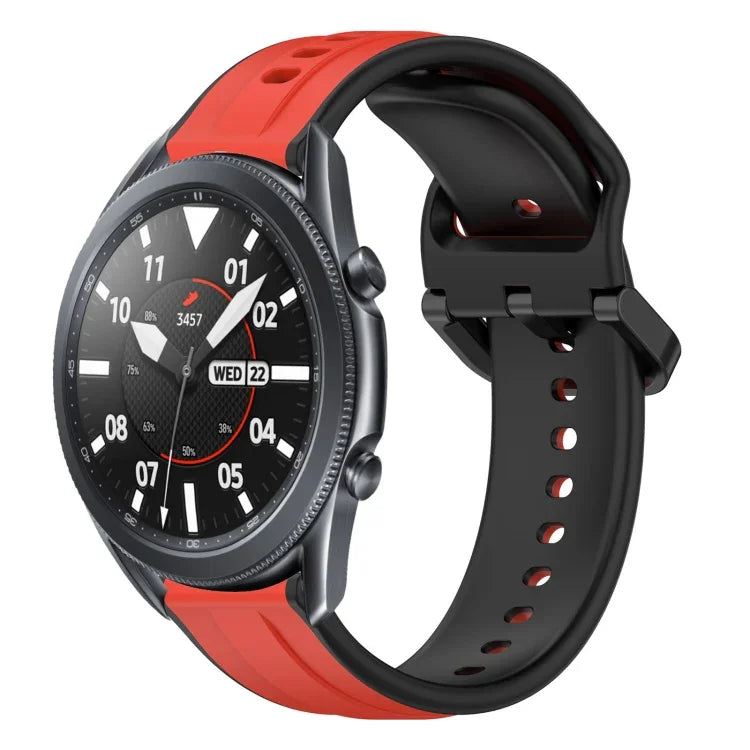 22mm Convex Loop Two-Color Silicone Watch Band, For Samsung Galaxy Watch3 45mm, For Samsung Galaxy Watch 46mm, For Samsung Gear S3 Classic, For Samsung Gear S3 Frontier