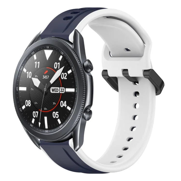 22mm Convex Loop Two-Color Silicone Watch Band, For Samsung Galaxy Watch3 45mm, For Samsung Galaxy Watch 46mm, For Samsung Gear S3 Classic, For Samsung Gear S3 Frontier
