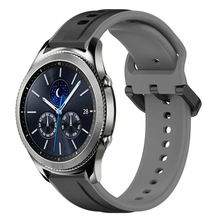22mm Convex Loop Two-Color Silicone Watch Band, For Samsung Galaxy Watch3 45mm, For Samsung Galaxy Watch 46mm, For Samsung Gear S3 Classic, For Samsung Gear S3 Frontier
