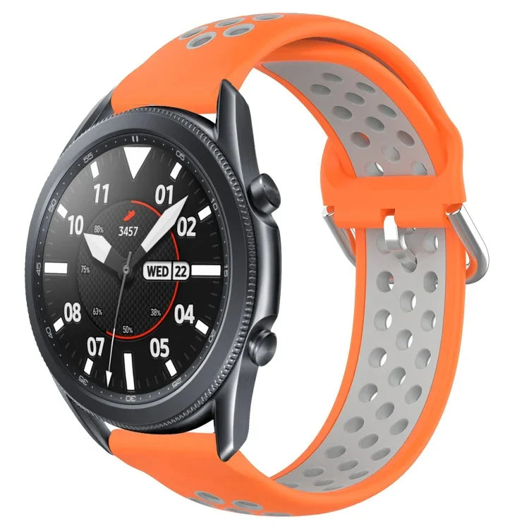 22mm Perforated Breathable Sports Silicone Watch Band, For Samsung Galaxy Watch3 45mm, For Samsung Gear S3 Classic, For Samsung Gear S3 Frontier